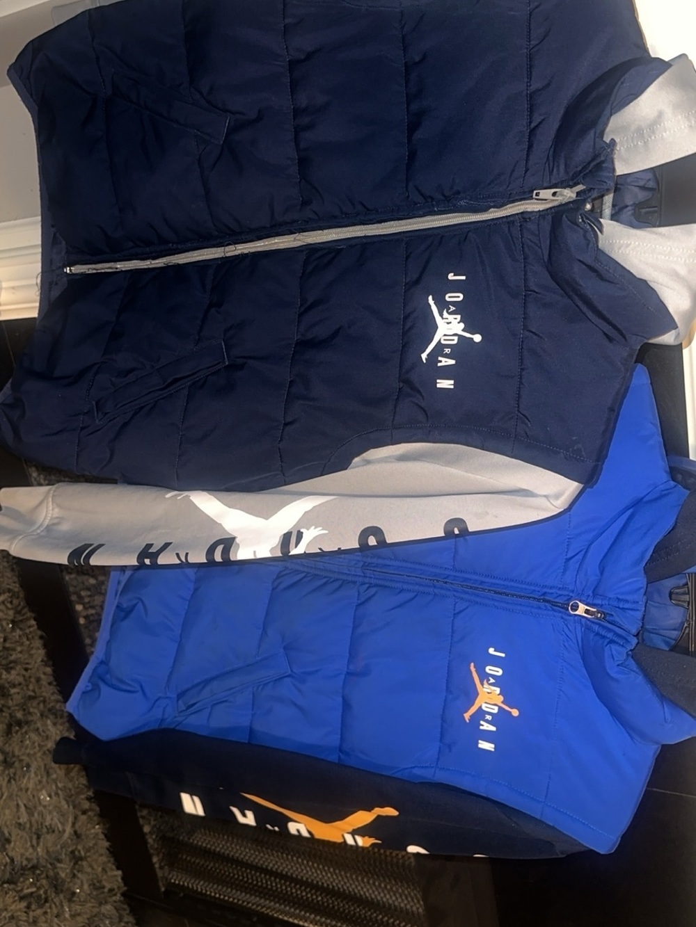 Jordan Kids' Dual-Tone Puffer Vest in Navy and Royal Blue
